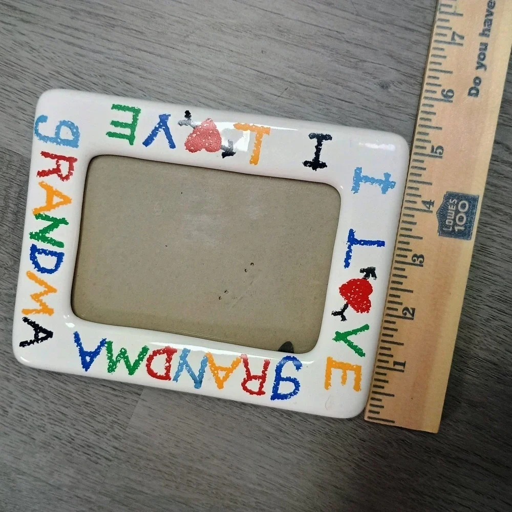 Vintage I LOVE MY GRANDMA 80s 90s Colorful Crayon Style 4 X 6 Picture Frame